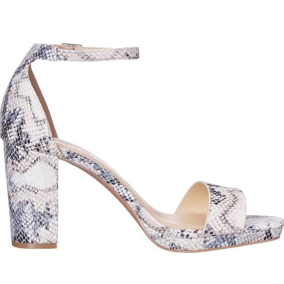 Like NEW Chinese Laundry Snake Skin Pattern block heels S 6.5/37 - Picture 8 of 13